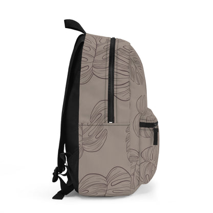 Beige Monstera Backpack