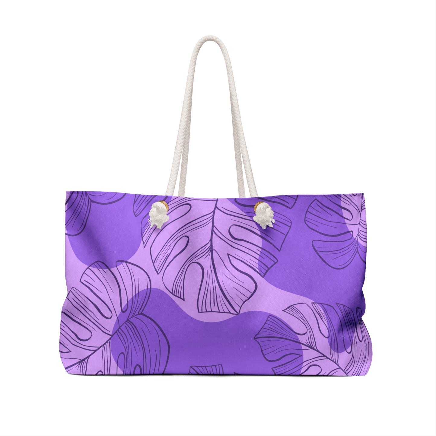 Purple Monstera Beach Bag