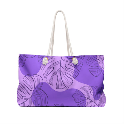 Purple Monstera Beach Bag