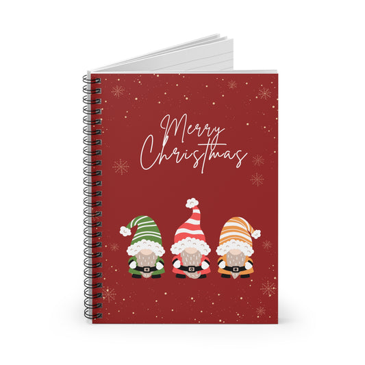 Merry Christmas Spiral Notebook - Festive Gnome Design
