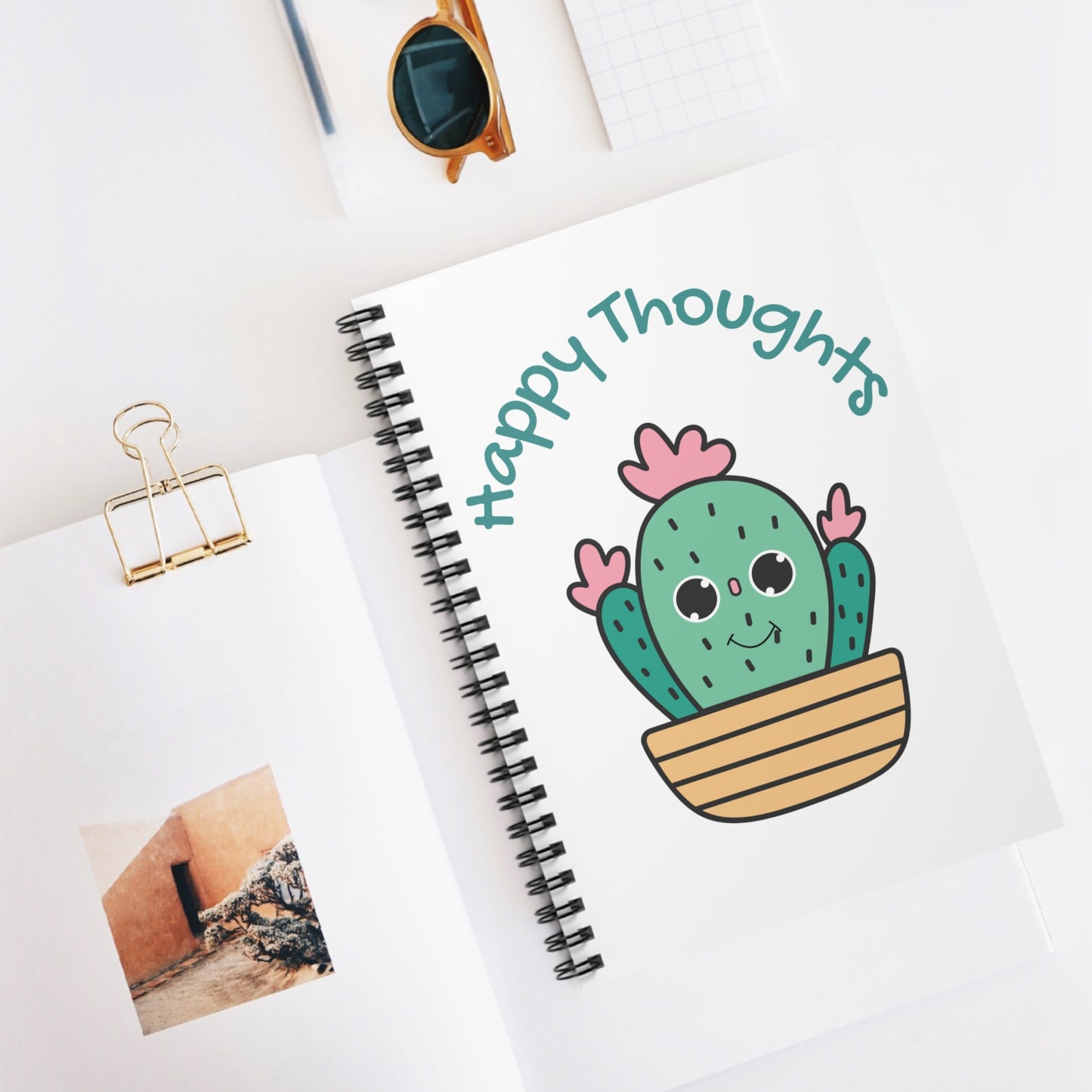 Happy Thoughts Spiral Notebook - Ruled Line