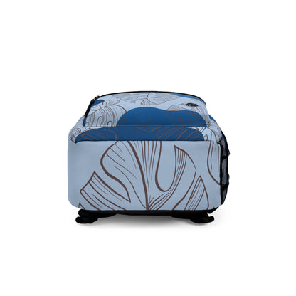 Blue Monstera Backpack