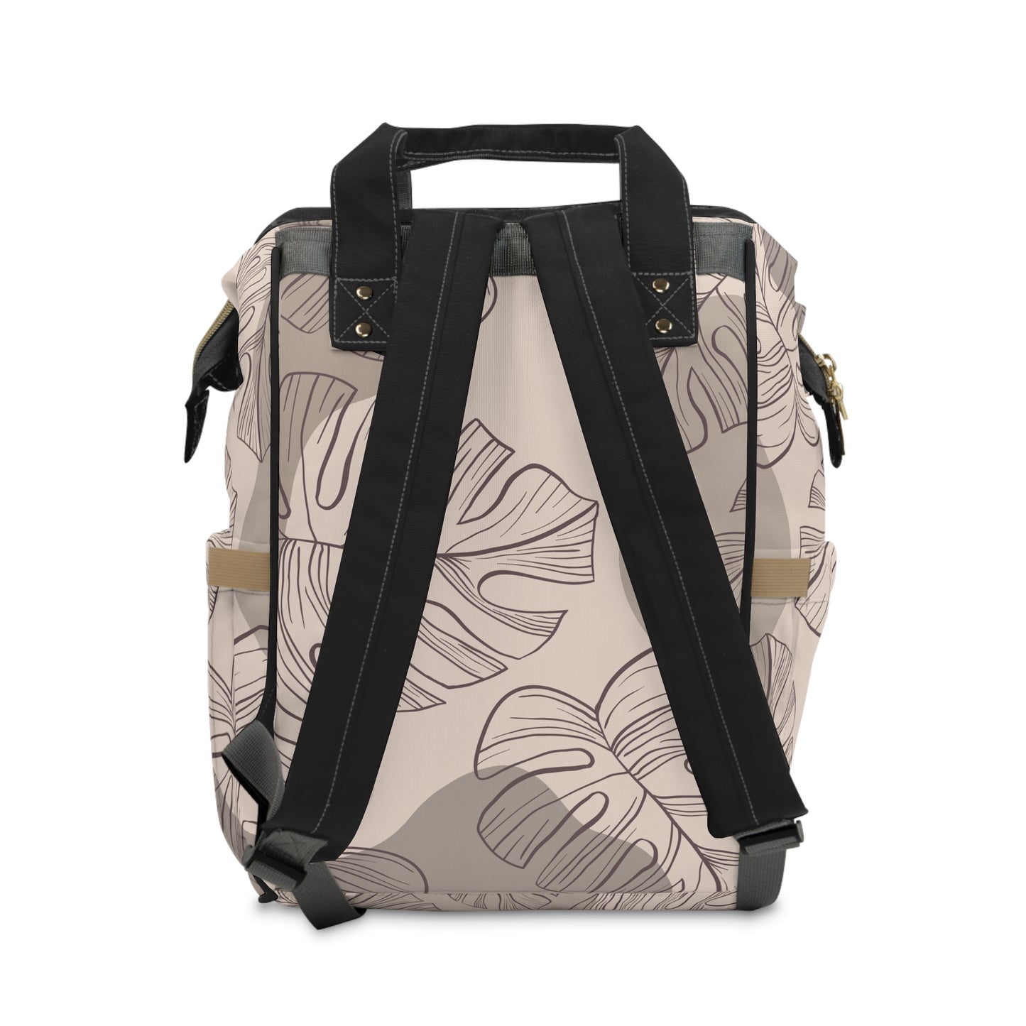 Beige Monstera Diaper Backpack