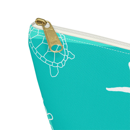 Teal Ocean Accessory Pouch w T-bottom