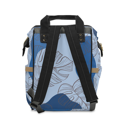 Blue Monstera Diaper Backpack