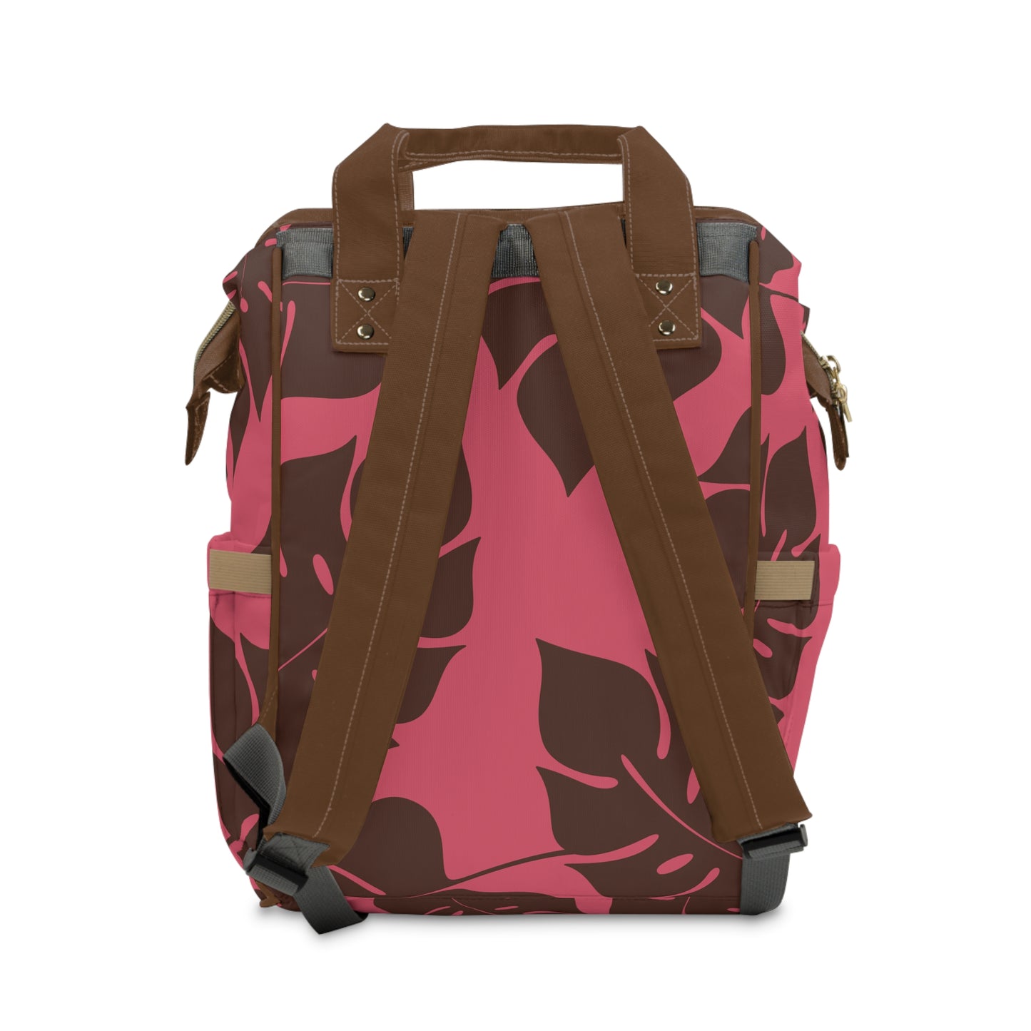 Dark Pink & Brown Diaper Backpack