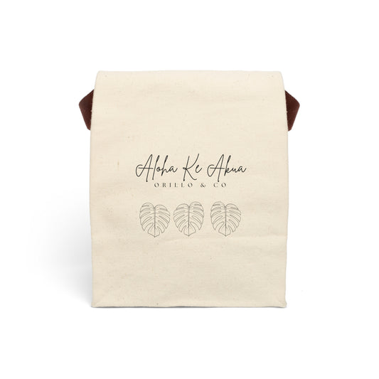 Canvas Lunch Bag With Strap - Aloha Ke Akua