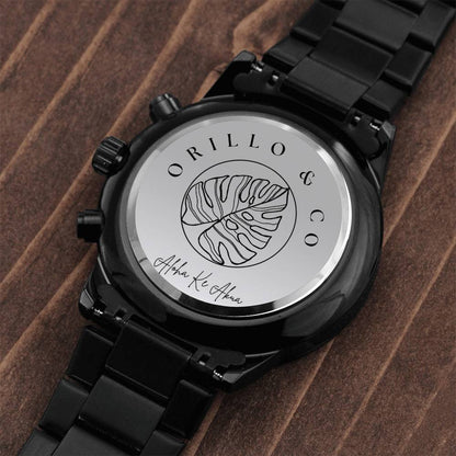 Men's Black Chronographic Watch