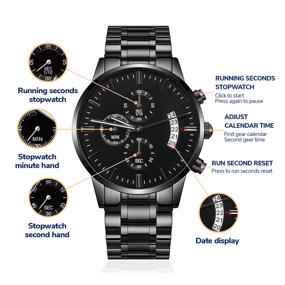 Men's Black Chronographic Watch