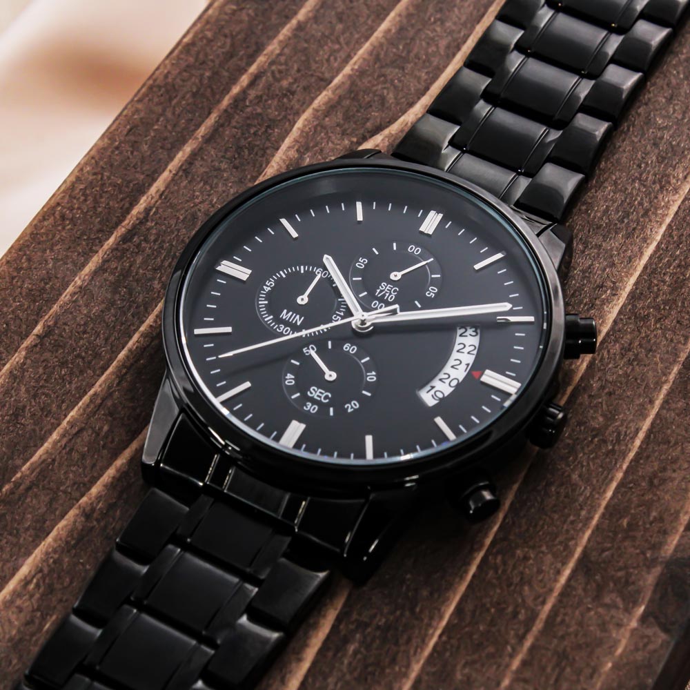 Men's Black Chronographic Watch