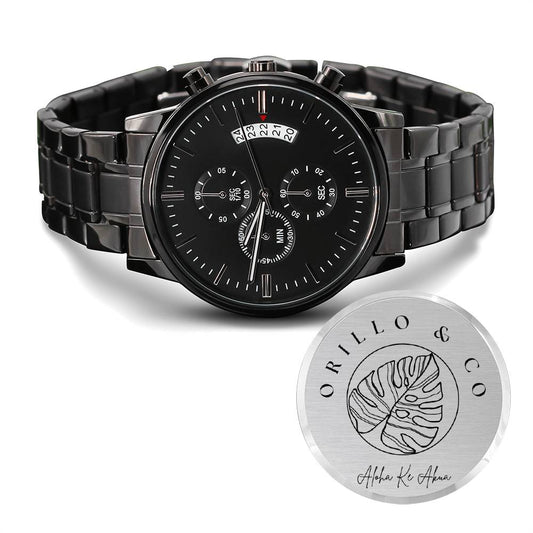 Men's Black Chronographic Watch