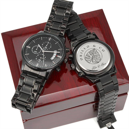 Men's Black Chronographic Watch