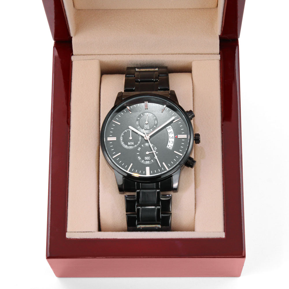 Men's Black Chronographic Watch