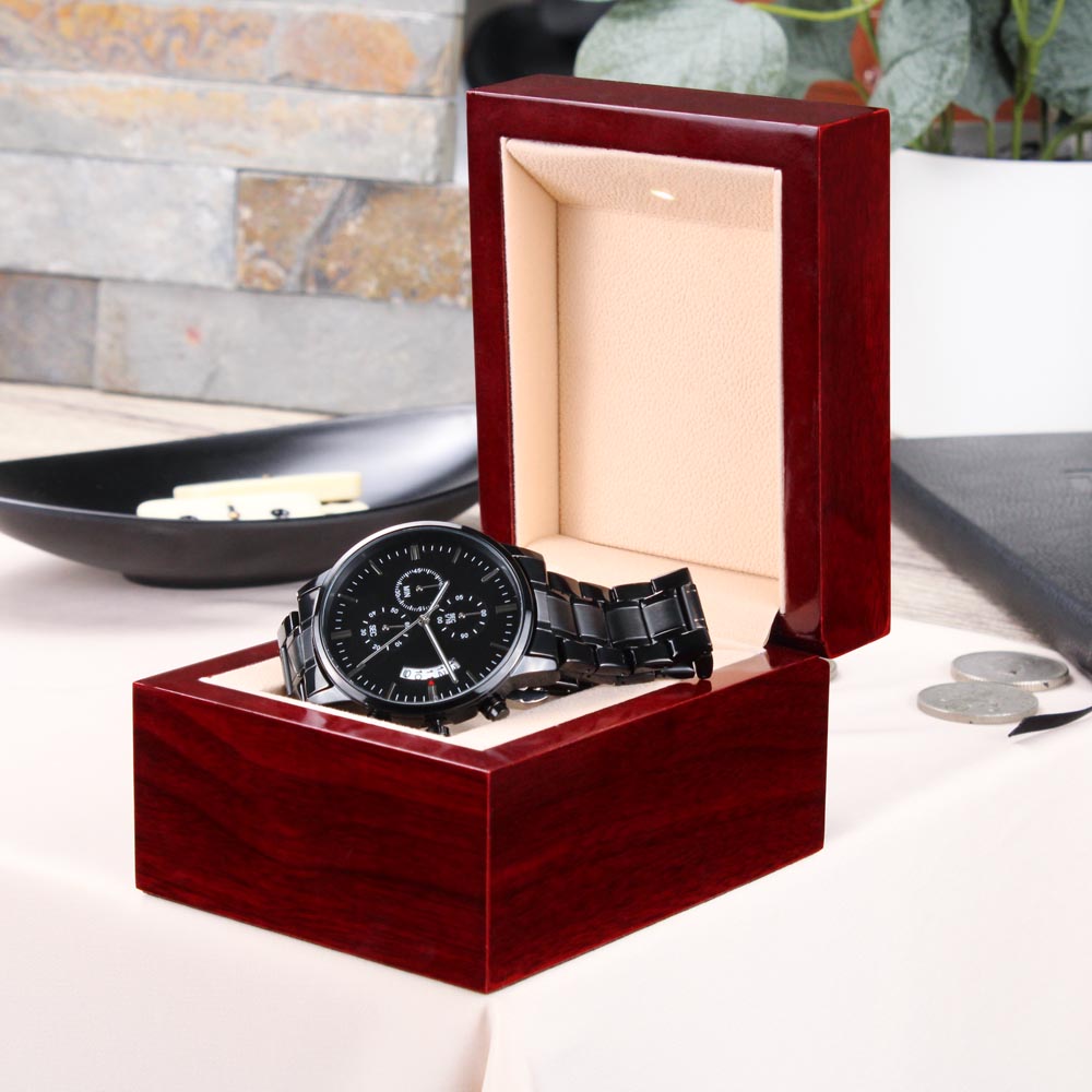 Men's Black Chronographic Watch