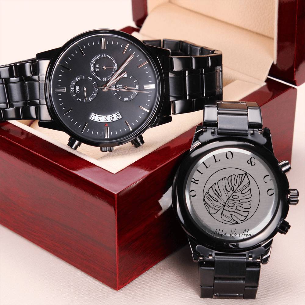 Men's Black Chronographic Watch